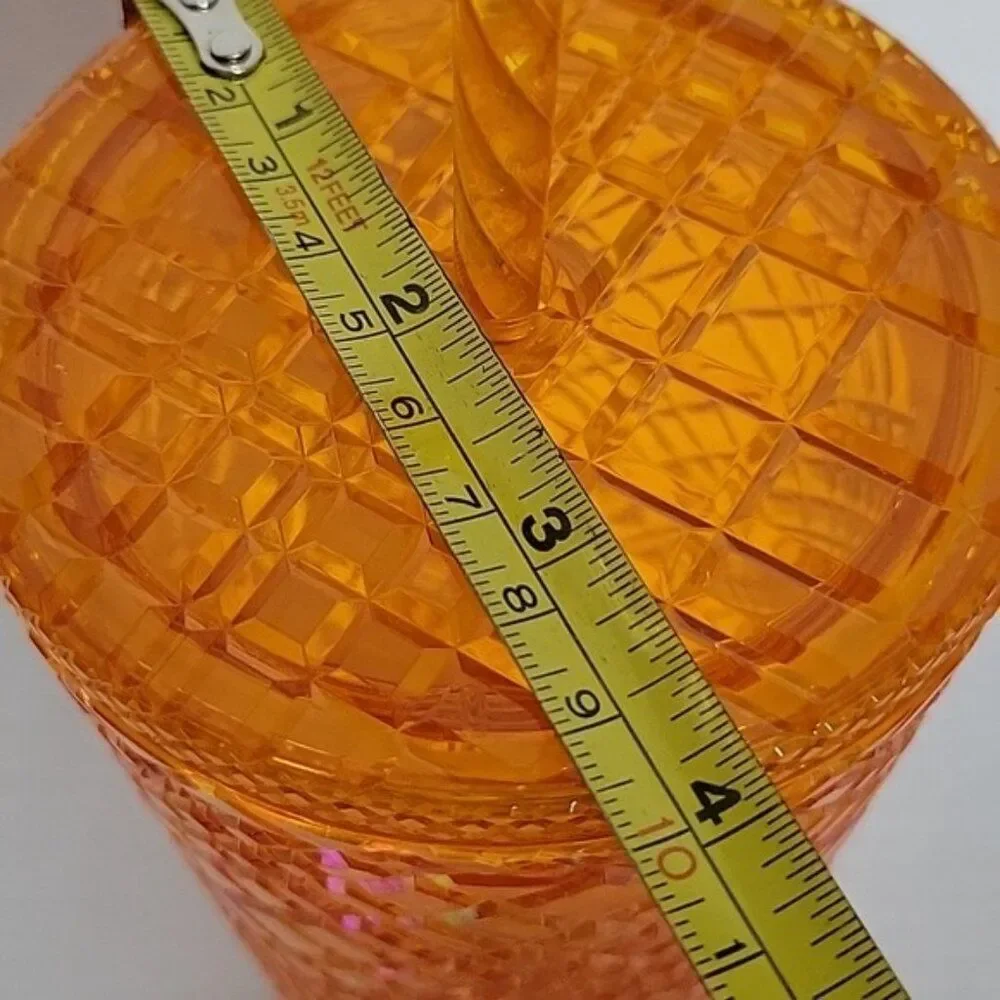 Starbucks Cold Travel Tumbler Cup 2021 24 Oz Venti Ombre Orange Mango Jeweled